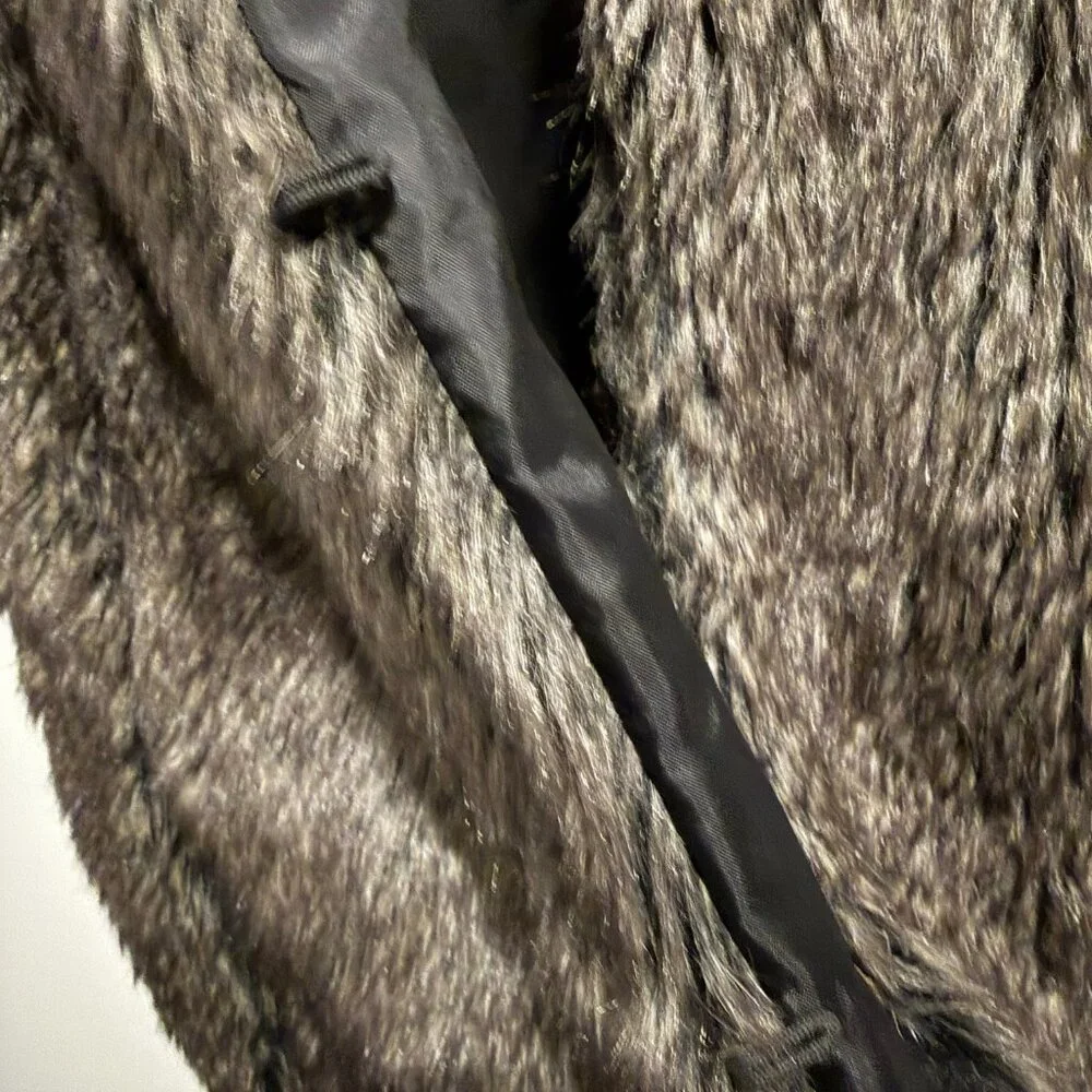 Ava & Viv Brown Faux Fur Vest – Medium – Soft Plush Layering Piece w/ Pockets - Picture 7 of 8